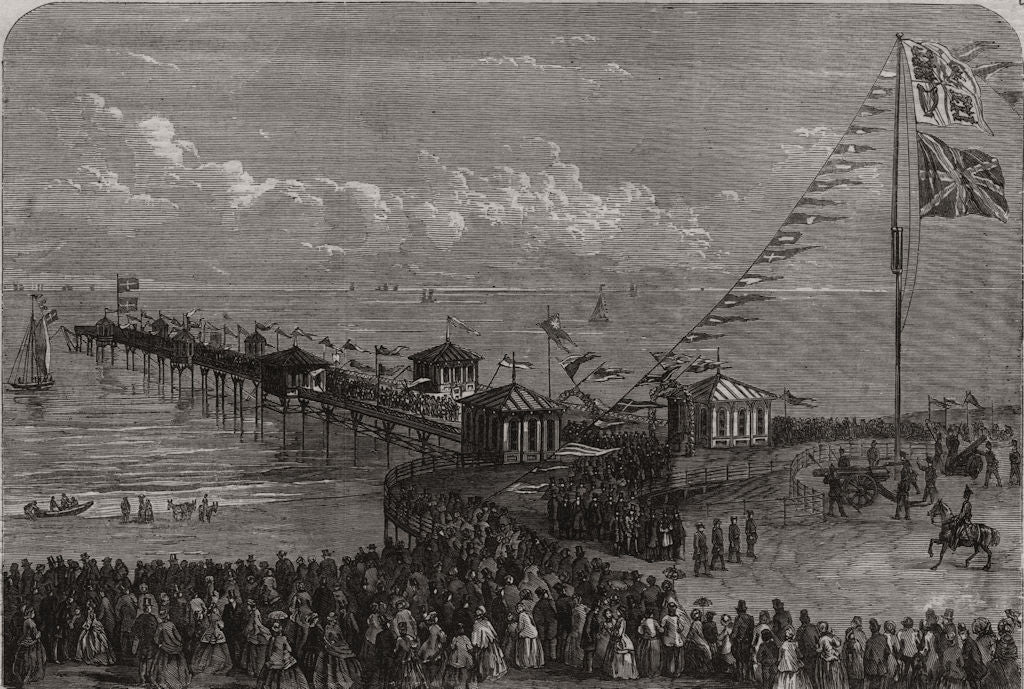Opening of the new pier at Blackpool, Lancashire: the procession returning 1863